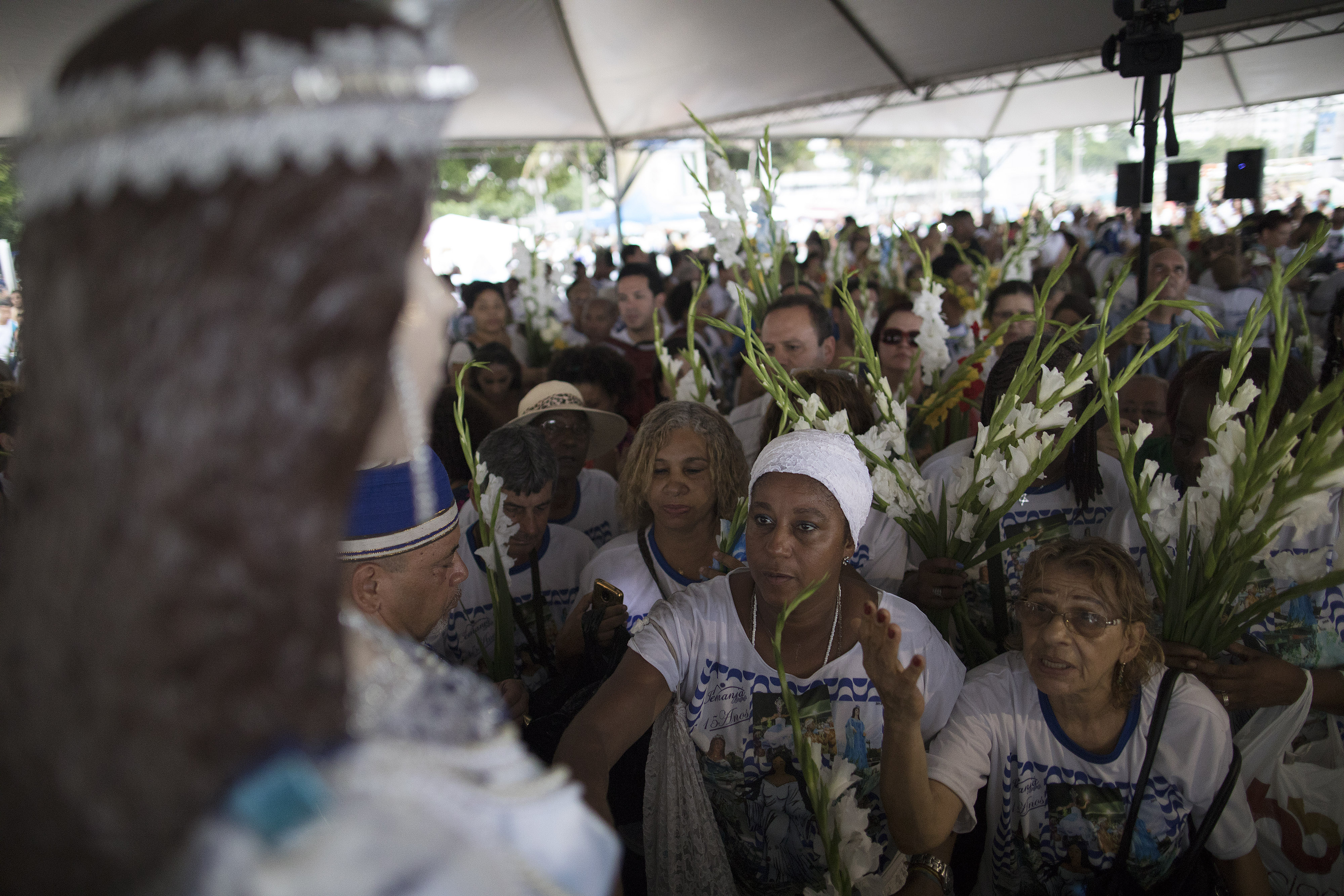 Brazilians honor sea goddess in Rio de Janeiro.