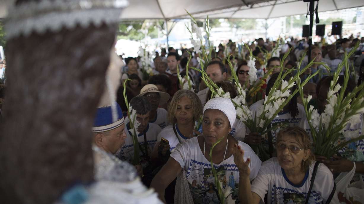 Brazilians honor sea goddess in Rio de Janeiro.