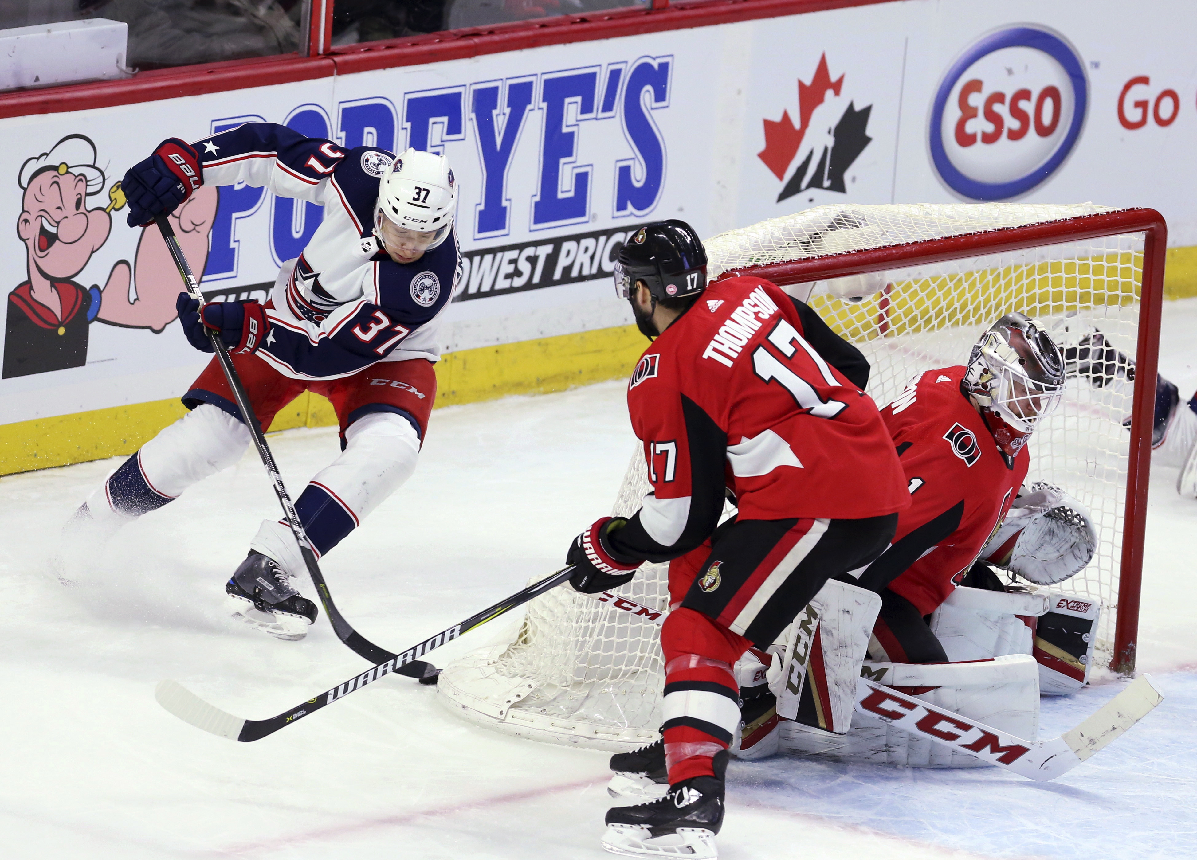 Senators hold off Jackets 5-4 to end 4-game slide