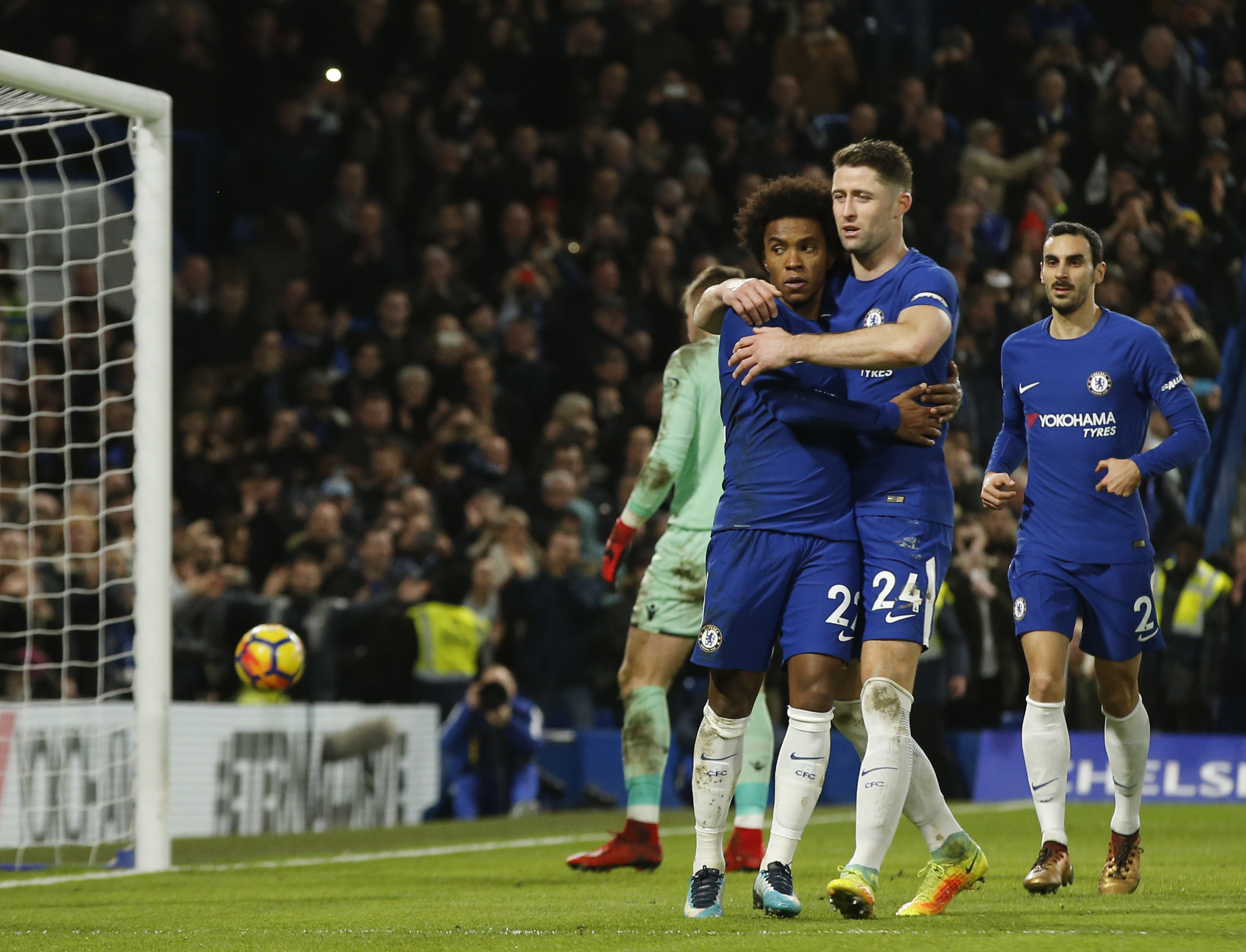 Chelsea overwhelms Stoke in 5-0 win in Premier League