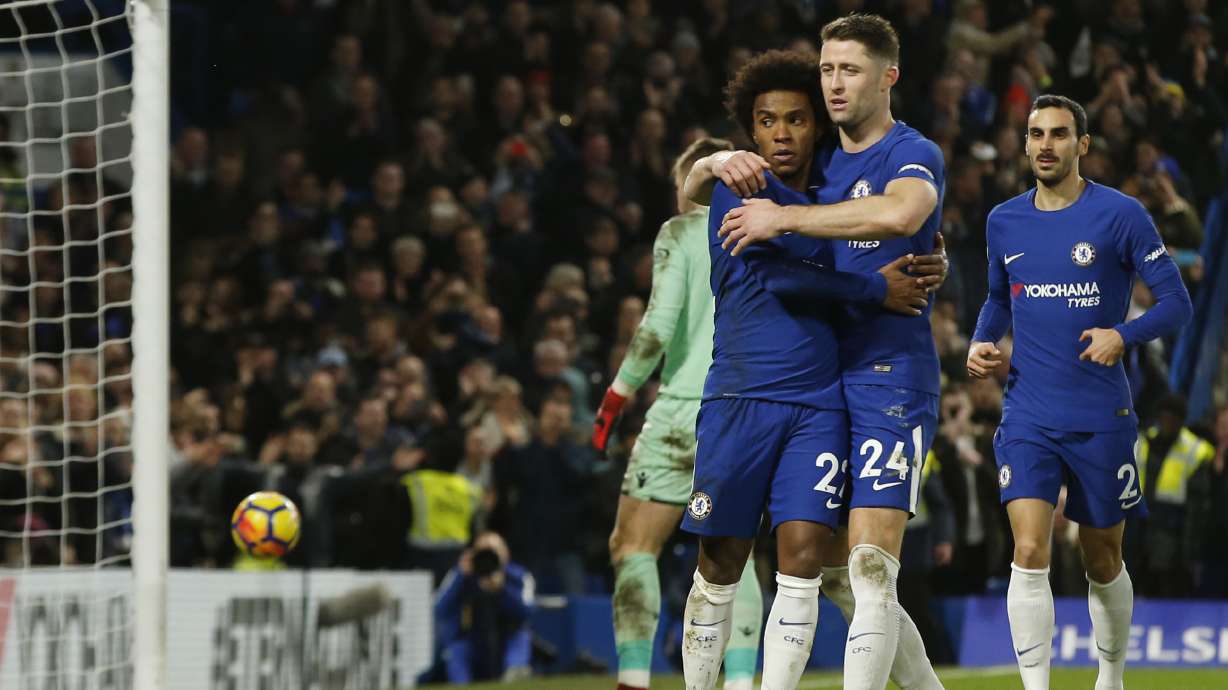 Chelsea overwhelms Stoke in 5-0 win in Premier League