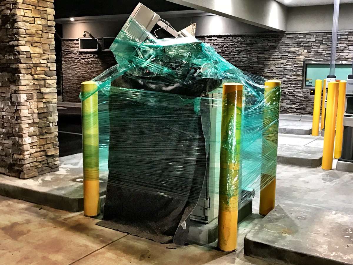 Police say a robber used a propane tank in an attempt to break open an ATM at the Goldenwest Credit Union, 5639 S. Highlands Loop Road in West Jordan early Sunday morning. A similar attempt was reported in Salt Lake City Sunday night. (Photo: Derek Petersen, KSL TV)