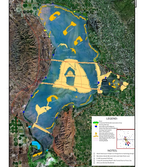 Arches Utah Lake envisions a city built on islands made of the lake's own sand. (Photo: Arches Utah Lake)