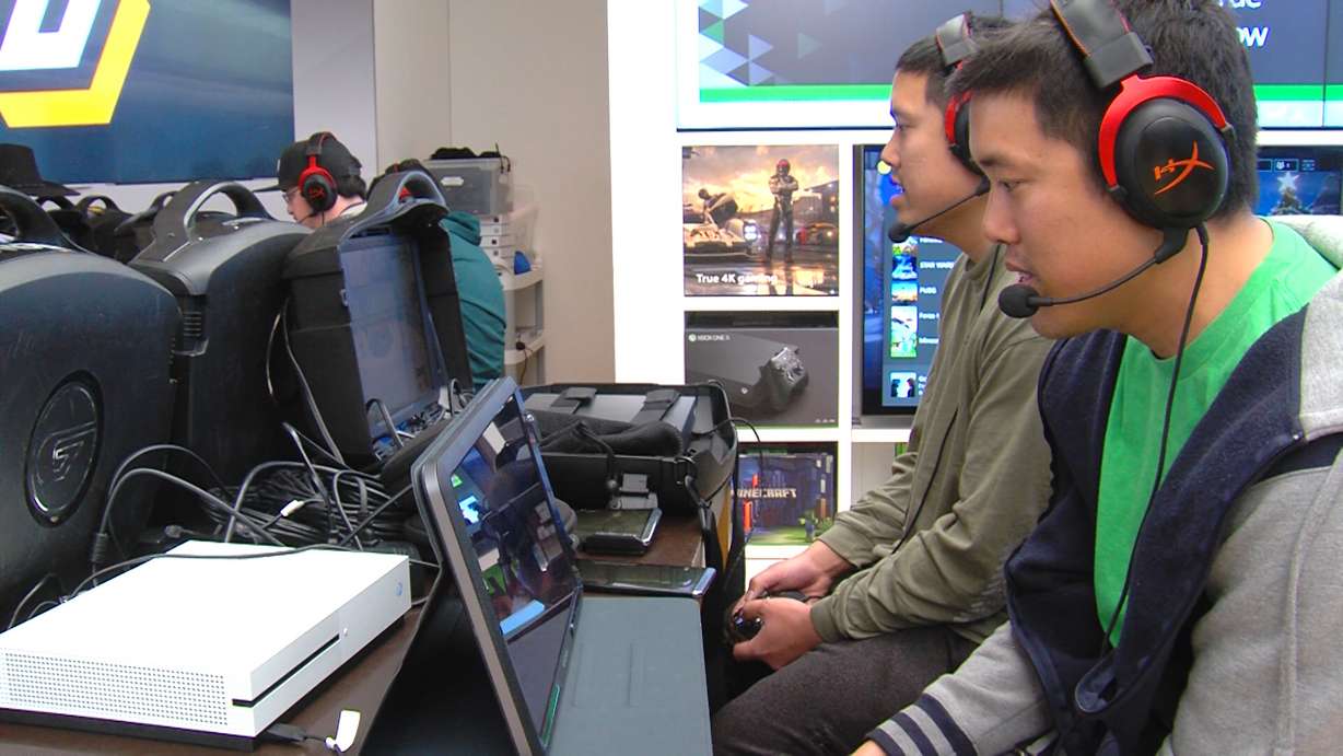 Gamers try out for the Utah Jazz Gaming during "grind night," Friday, Jan. 12, 2018 at City Creek. (Photo: Hema Heimuli Jr., KSL TV)