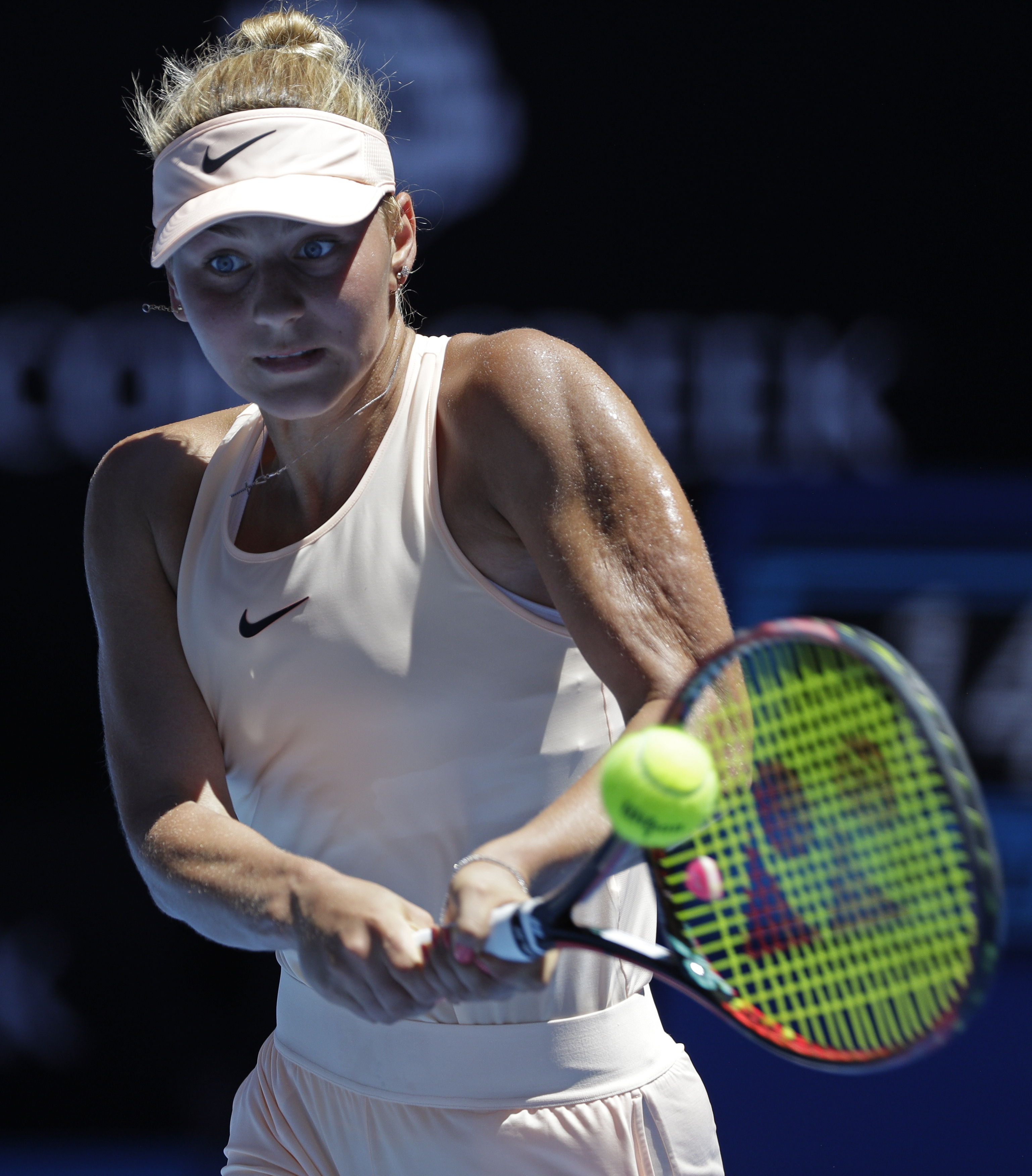 Age 15 and bold, Marta Kostyuk enjoying Aussie Open run