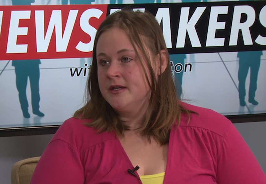 Kelsee Flatland becomes emotional while speaking about Zyra, her 13-month-old daughter. (Photo: Natalia Hepworth, EastIdahoNews.com)