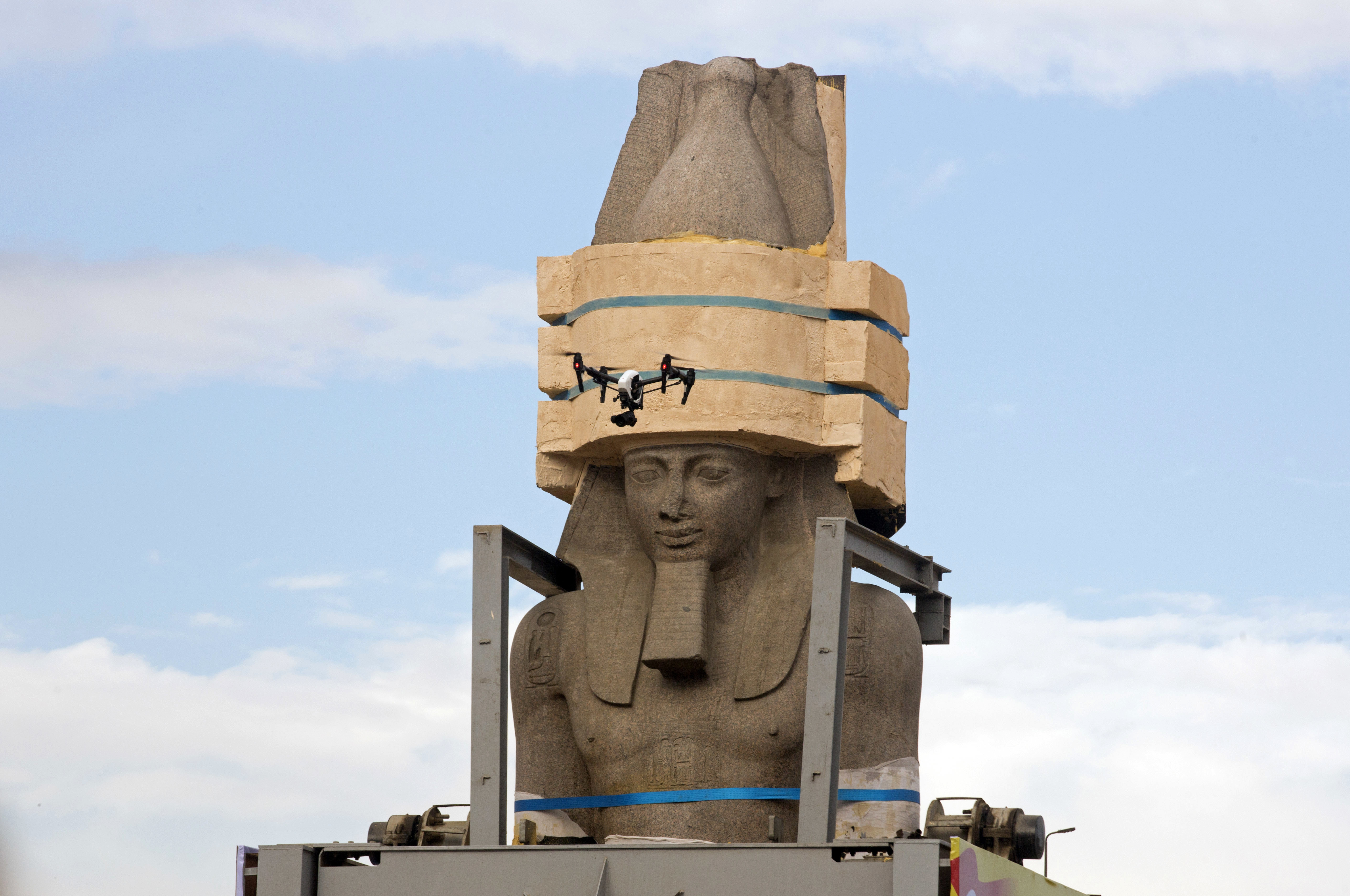 Egypt places colossus of Ramses II in atrium of new museum