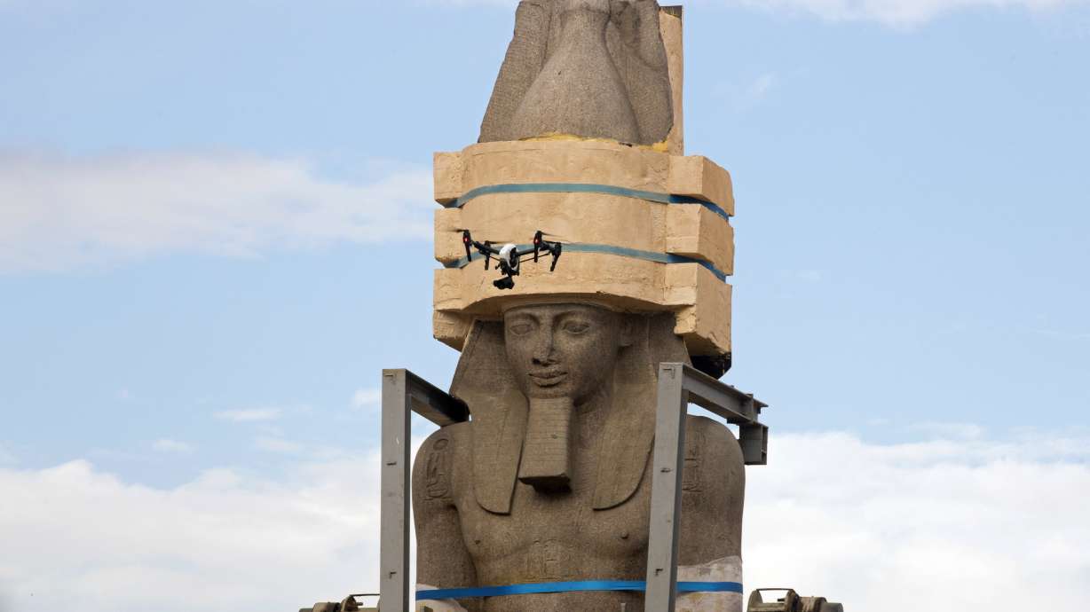 Egypt places colossus of Ramses II in atrium of new museum