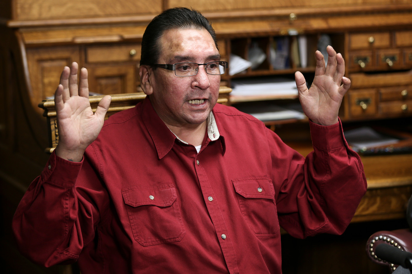 Fernando Coronado talks to journalists at Robert Sykes' office in Salt Lake City on Thursday, Jan. 25, 2018. (Photo: Spenser Heaps, KSL)