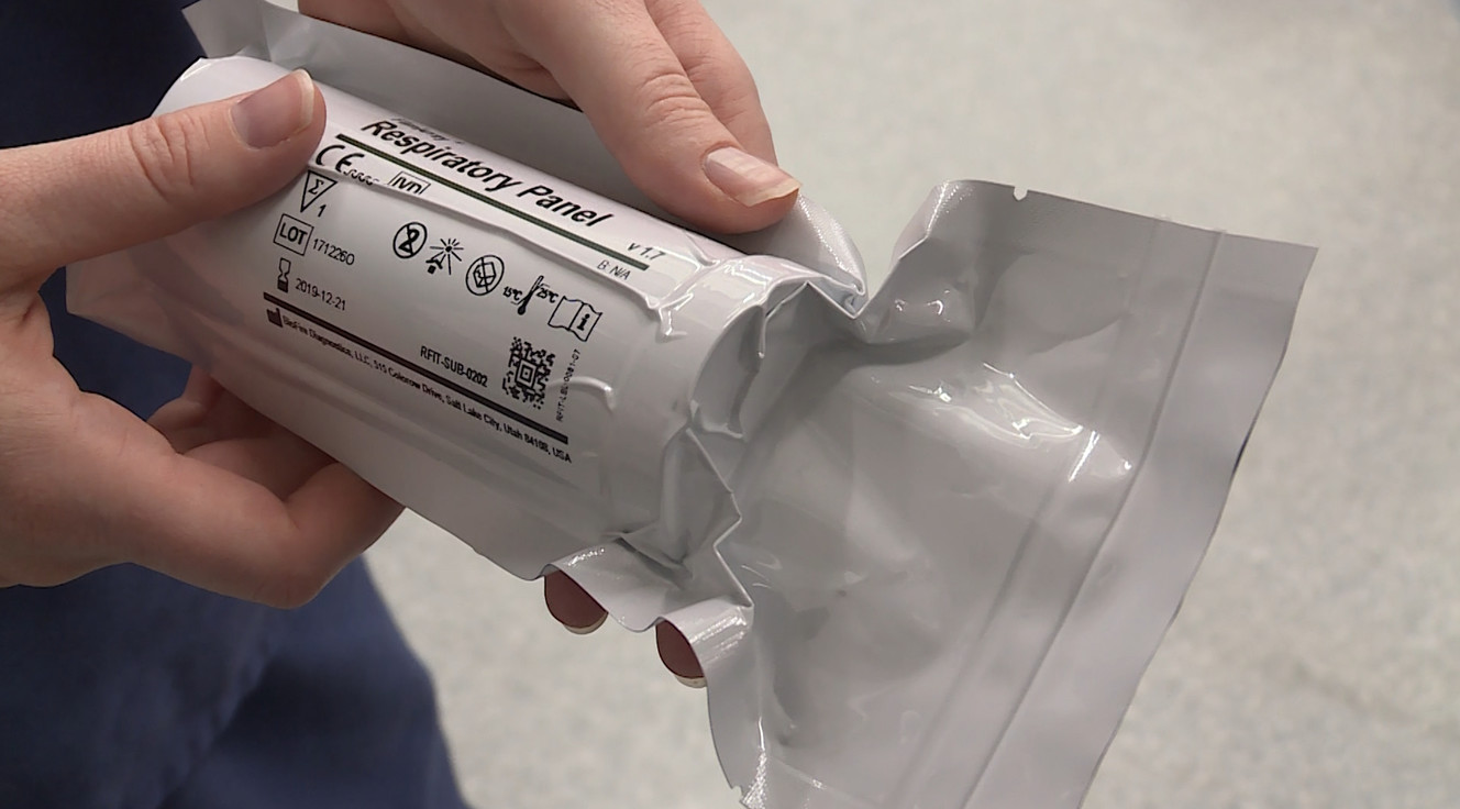 BioFire Diagnostic at Research Park in Salt Lake City makes test kits that doctors use to determine if someone has the flu, a cold or another illness. The kits, pictured on Thursday, Jan. 25, 2018, can deliver results usually under an hour. (Photo: Jay Dortzbach, KSL TV)