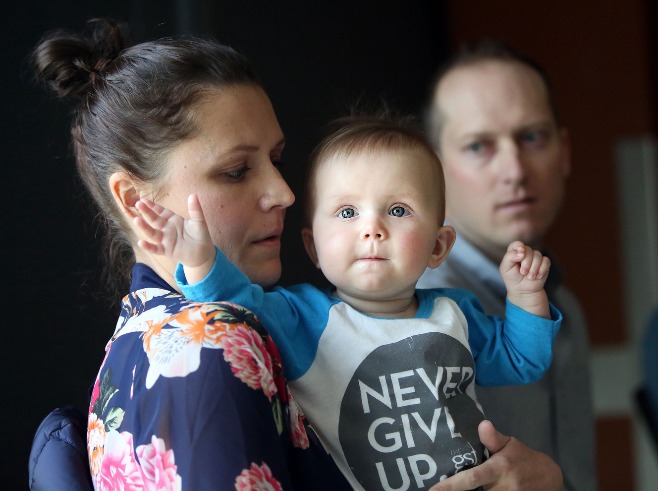 Janell Lewis holds her 9-month-old daughter, Evie, who has spinal muscular atrophy. Photo: Kristen Murphy, KSL