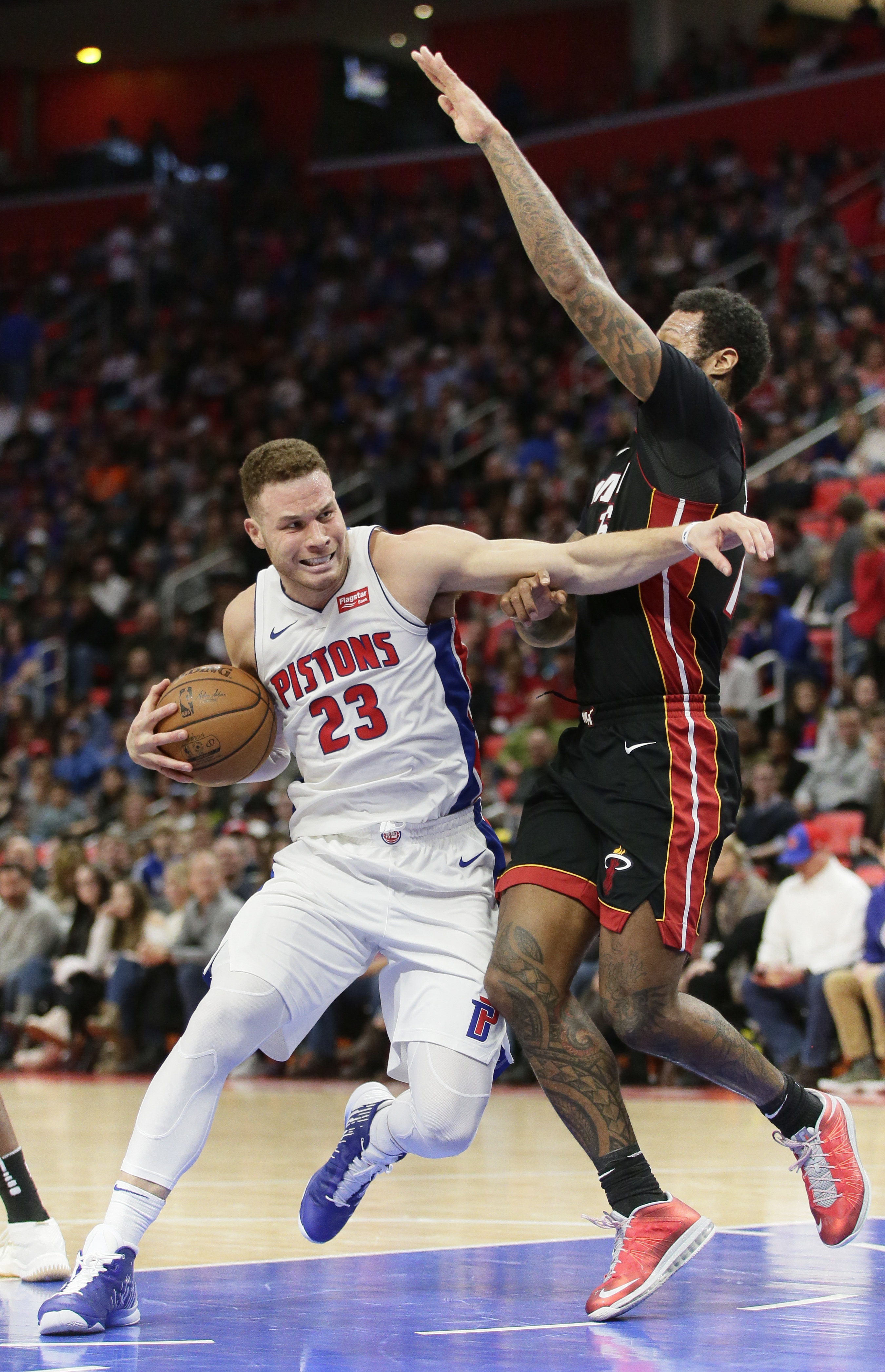 Pistons win again with Griffin, 111-107 over Heat