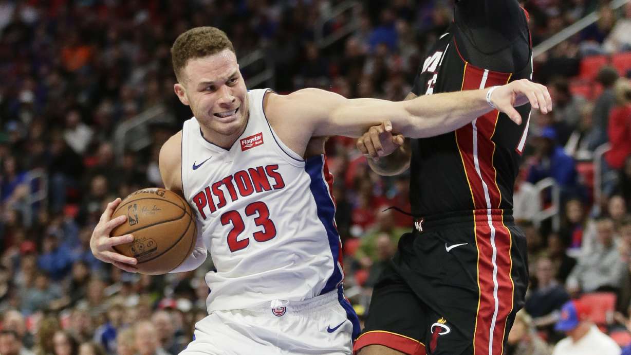 Pistons win again with Griffin, 111-107 over Heat
