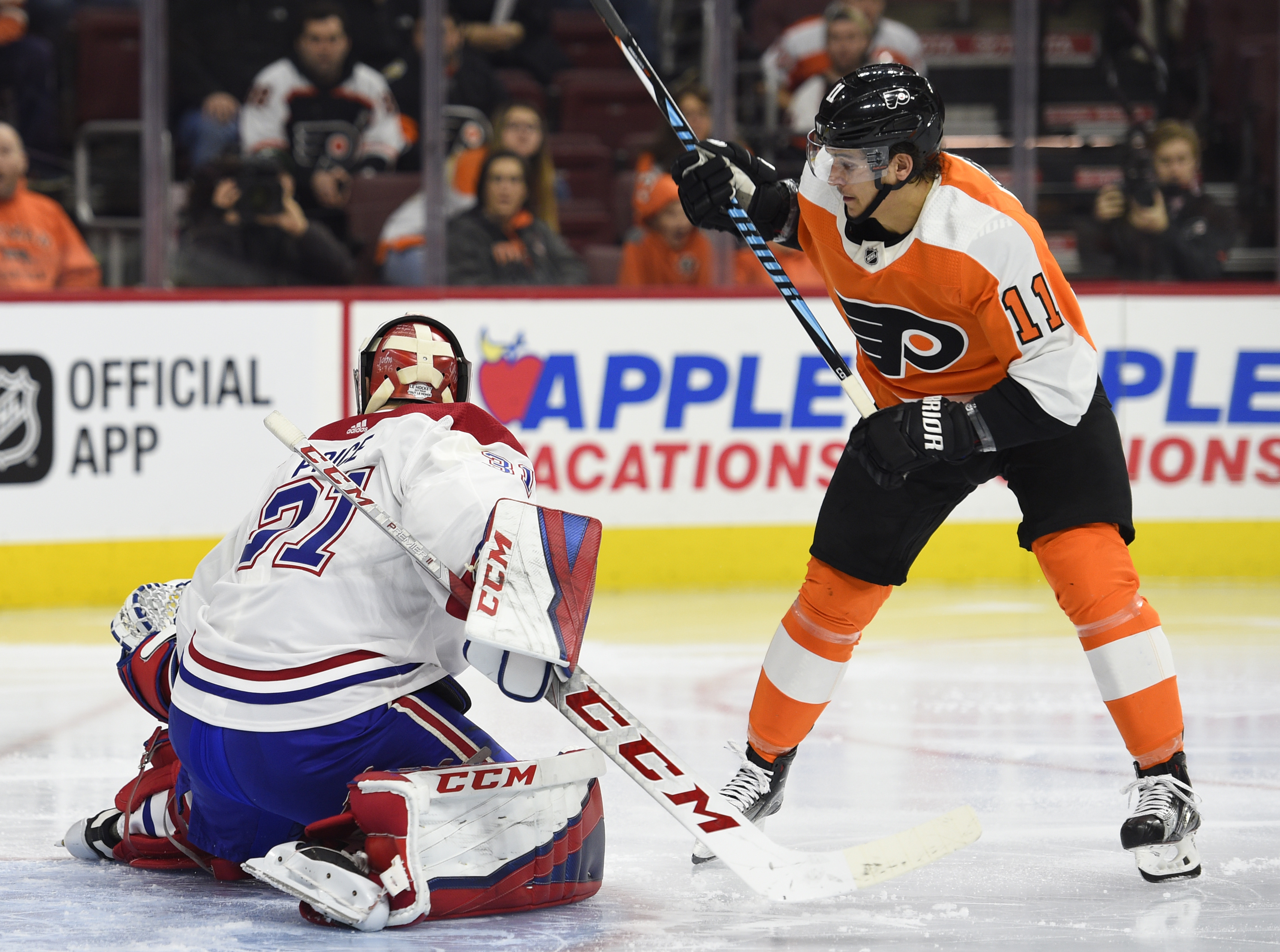Konecny, Giroux lead Flyers past Canadiens, 5-3