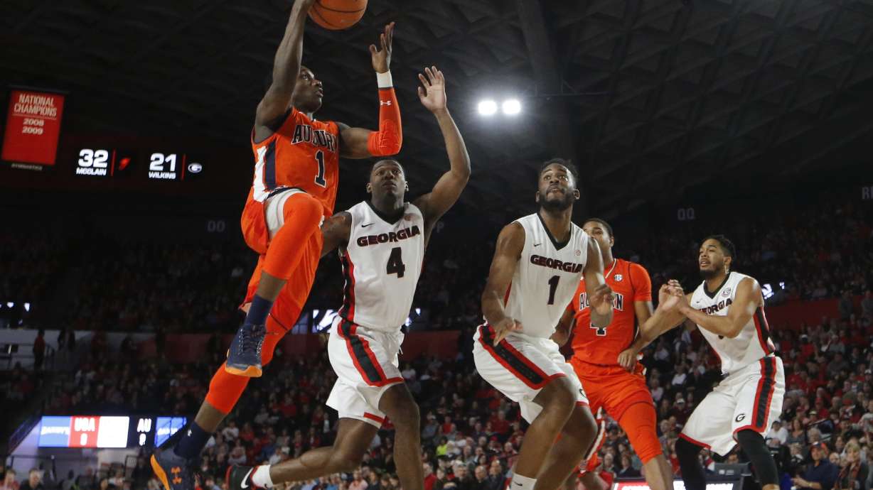 No. 8 Auburn holds out top scorer Brown, beats Georgia 78-61