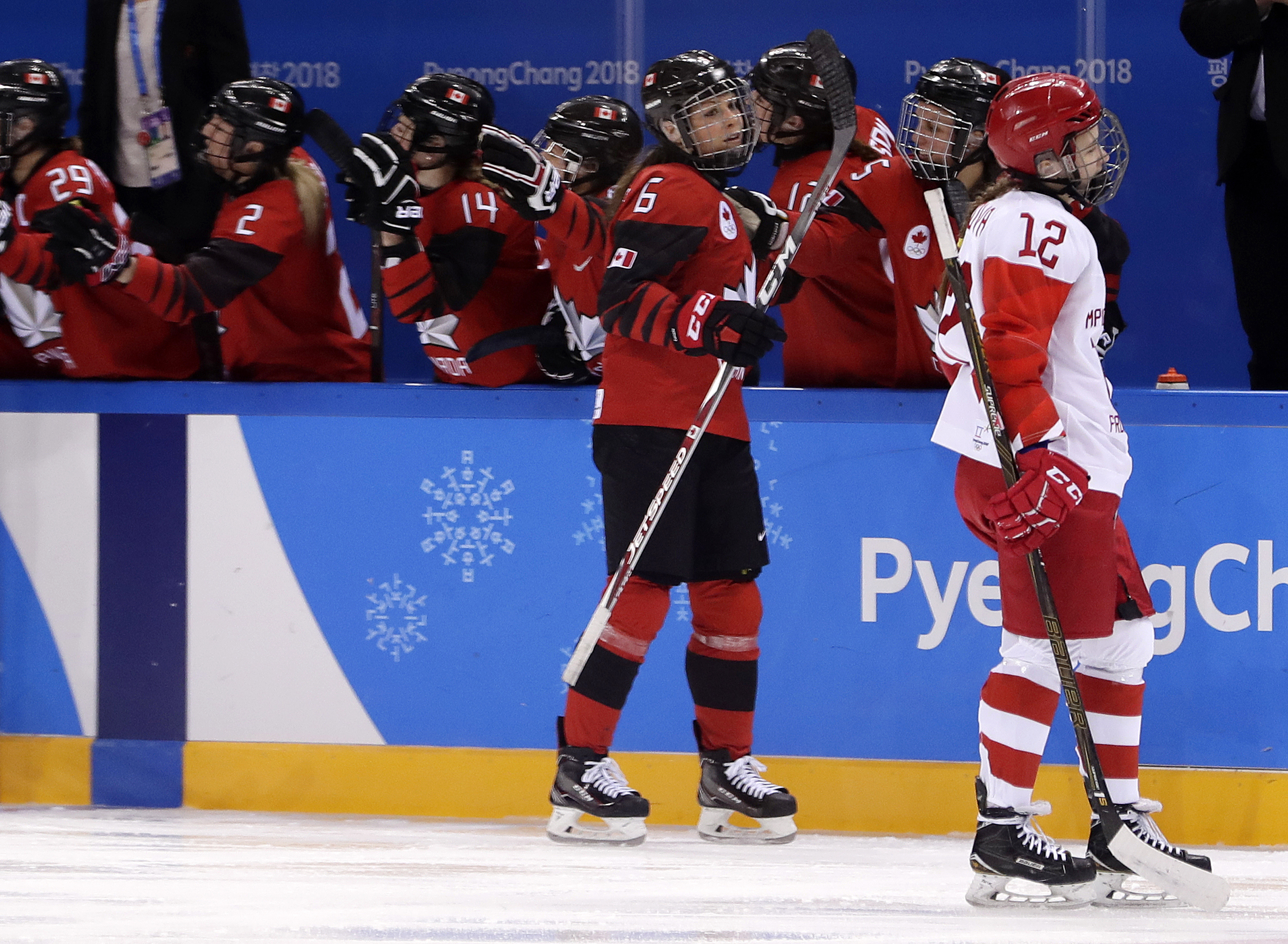 Canadian women blank Russians 5-0 to open Olympic play