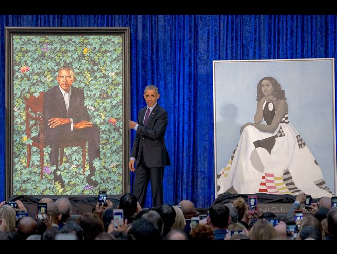 The Latest: Obama: Working with artist on a portrait a \'joy\'