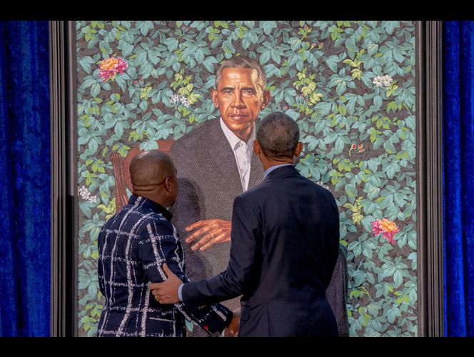 The Latest: Obama: Working with artist on a portrait a \'joy\'