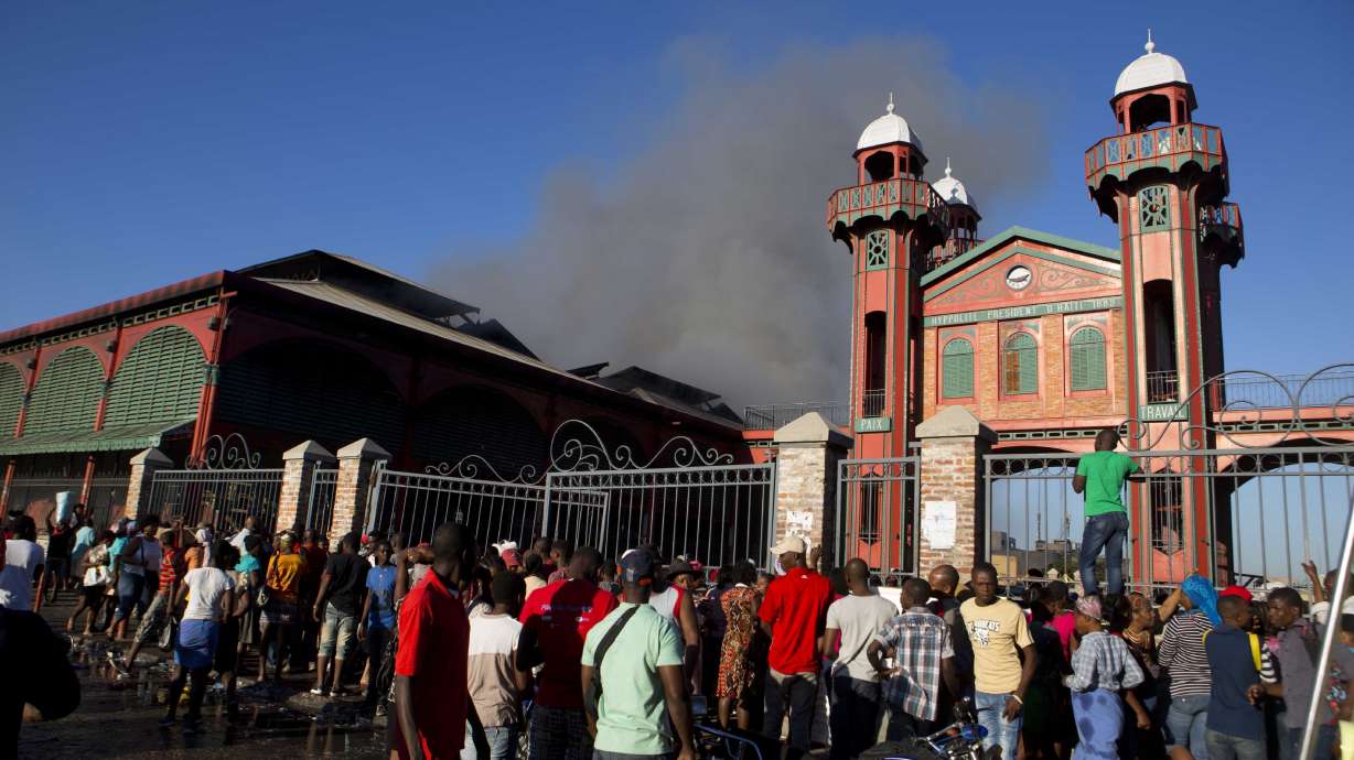 Blaze destroys much of historic market in Haitian capital