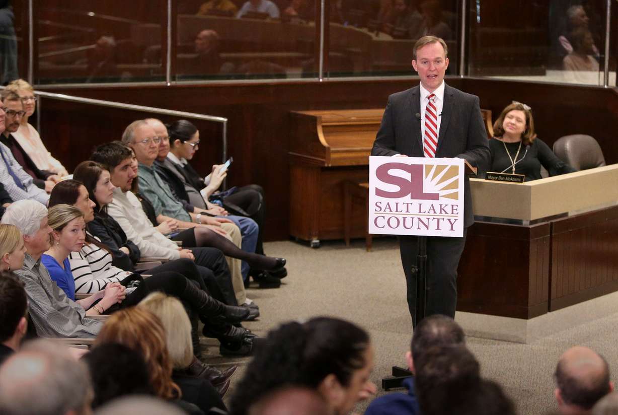 Salt Lake County Mayor Ben McAdams gives his State of the County address in the County Council chambers in Salt Lake City on Tuesday, Feb. 13, 2018. (Photo: Kristin Murphy, KSL)