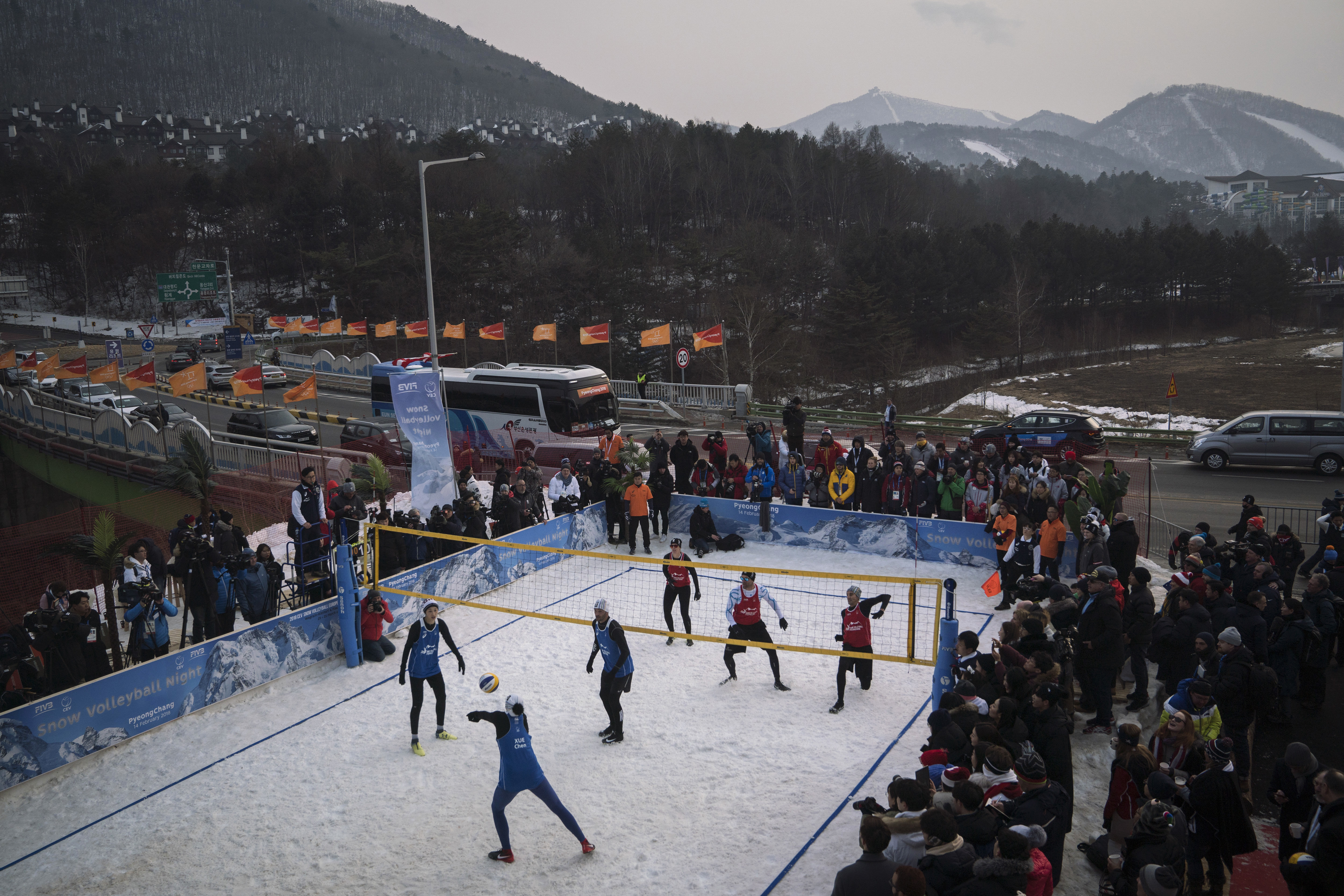 Snow Volleyball: Like beach volleyball _ with warmer clothes