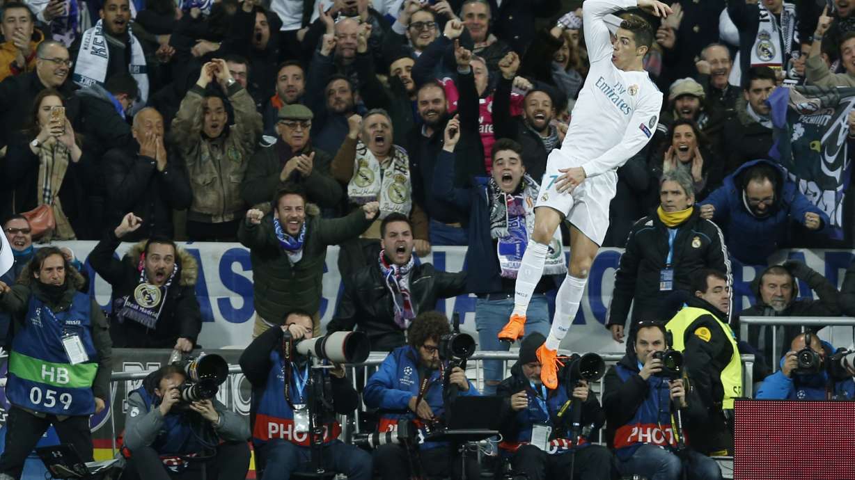 Ronaldo scores 2 as PSG learns Champions League lesson