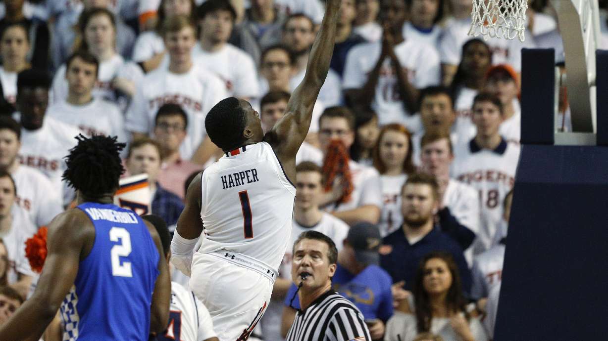 Brown, Harper lead No. 10 Auburn past Kentucky, 76-66