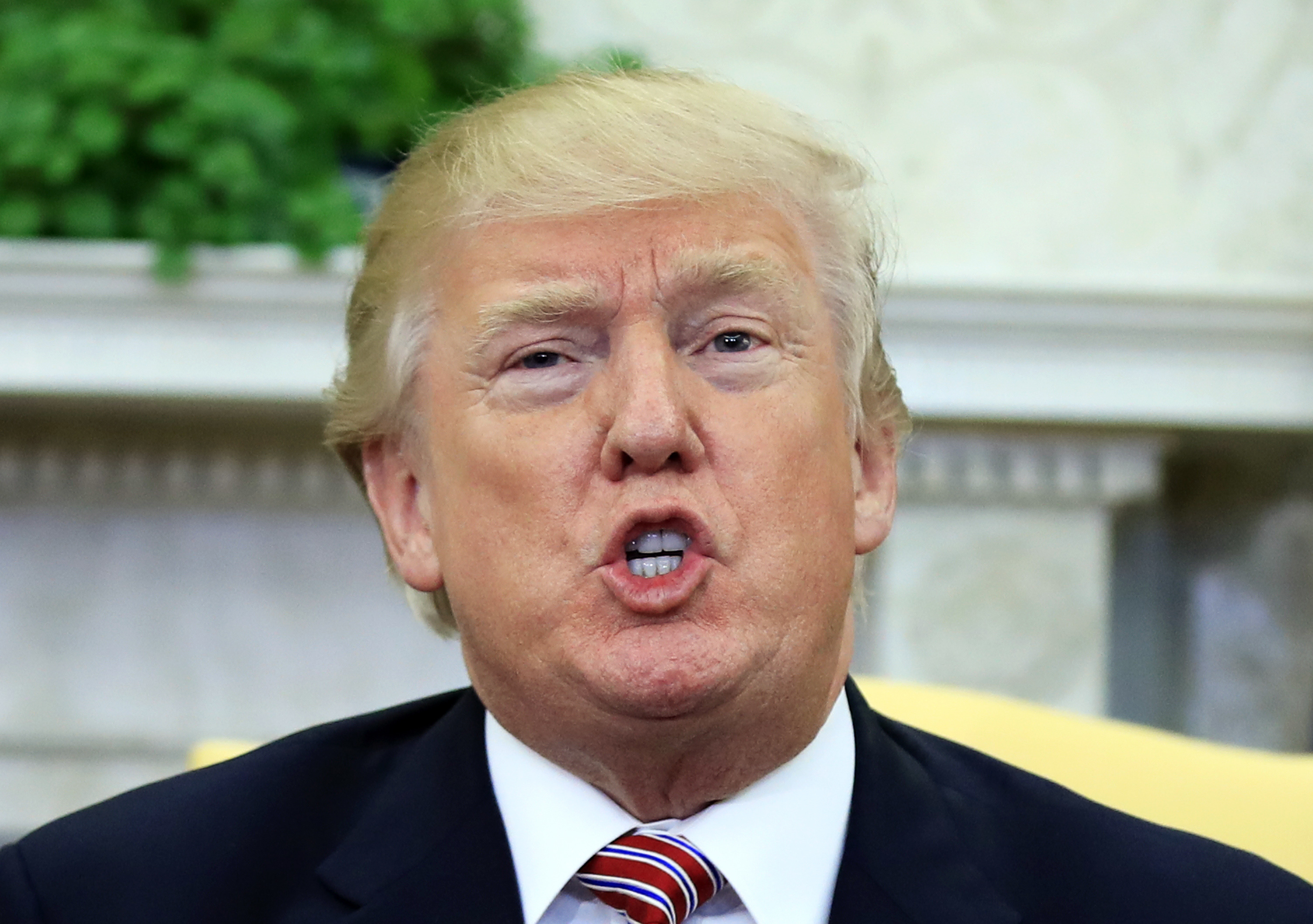 Trump breaks silence on domestic abuse, Kelly out of sight