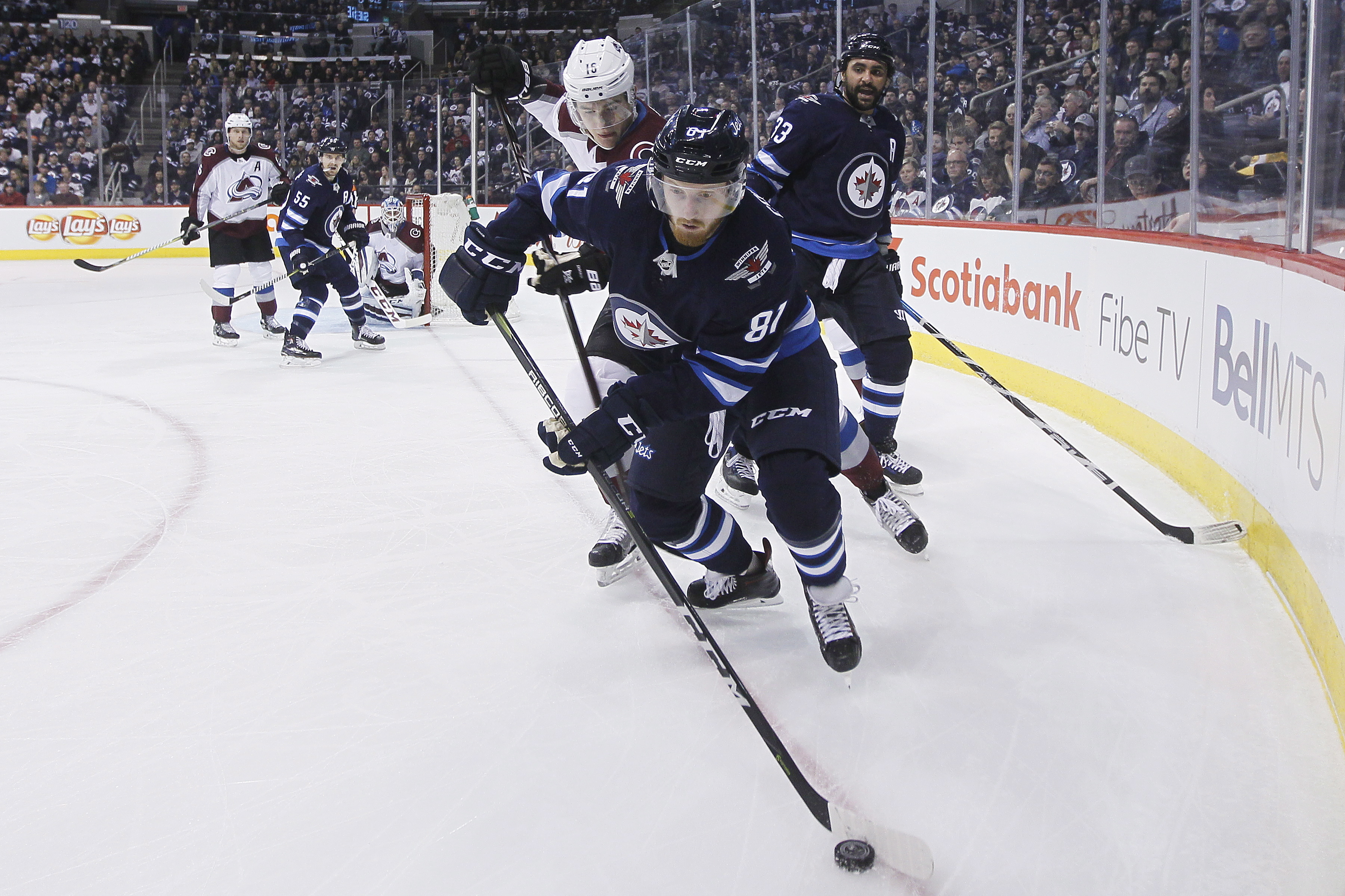 Wheeler, Scheifele lead Jets past Avalanche 6-1