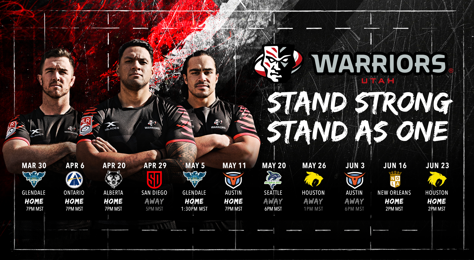 Utah Warriors line up inaugural pro rugby schedule from March to June