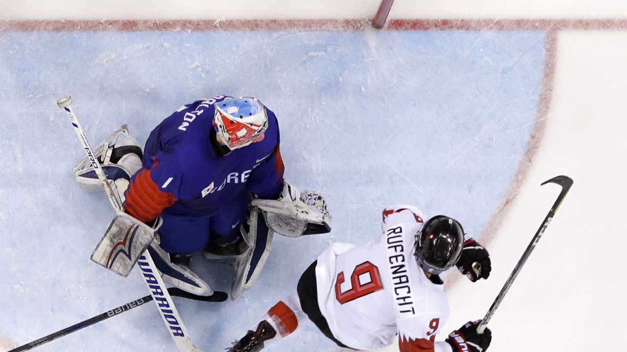 Suter has hat trick as Switzerland blanks South Korea 8-0