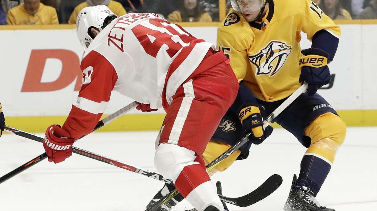 Mrazek beats Predators again, Red Wings win 3-1