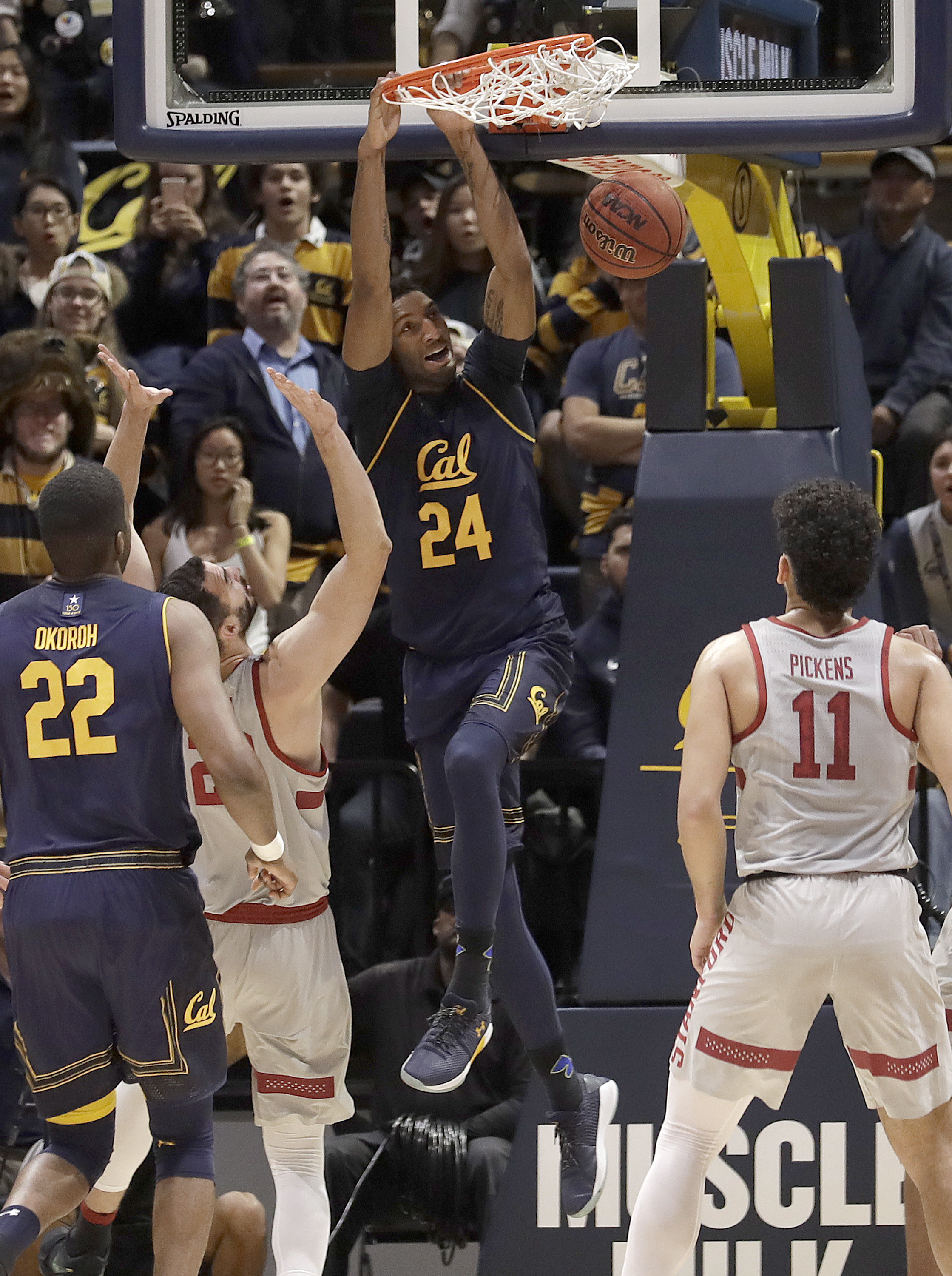 Stanford holds off late surge to beat California 77-73