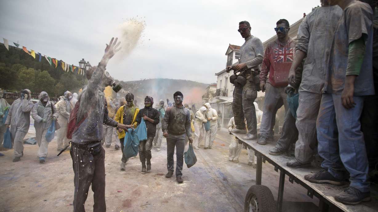 Greek carnival celebrations get a little flour power