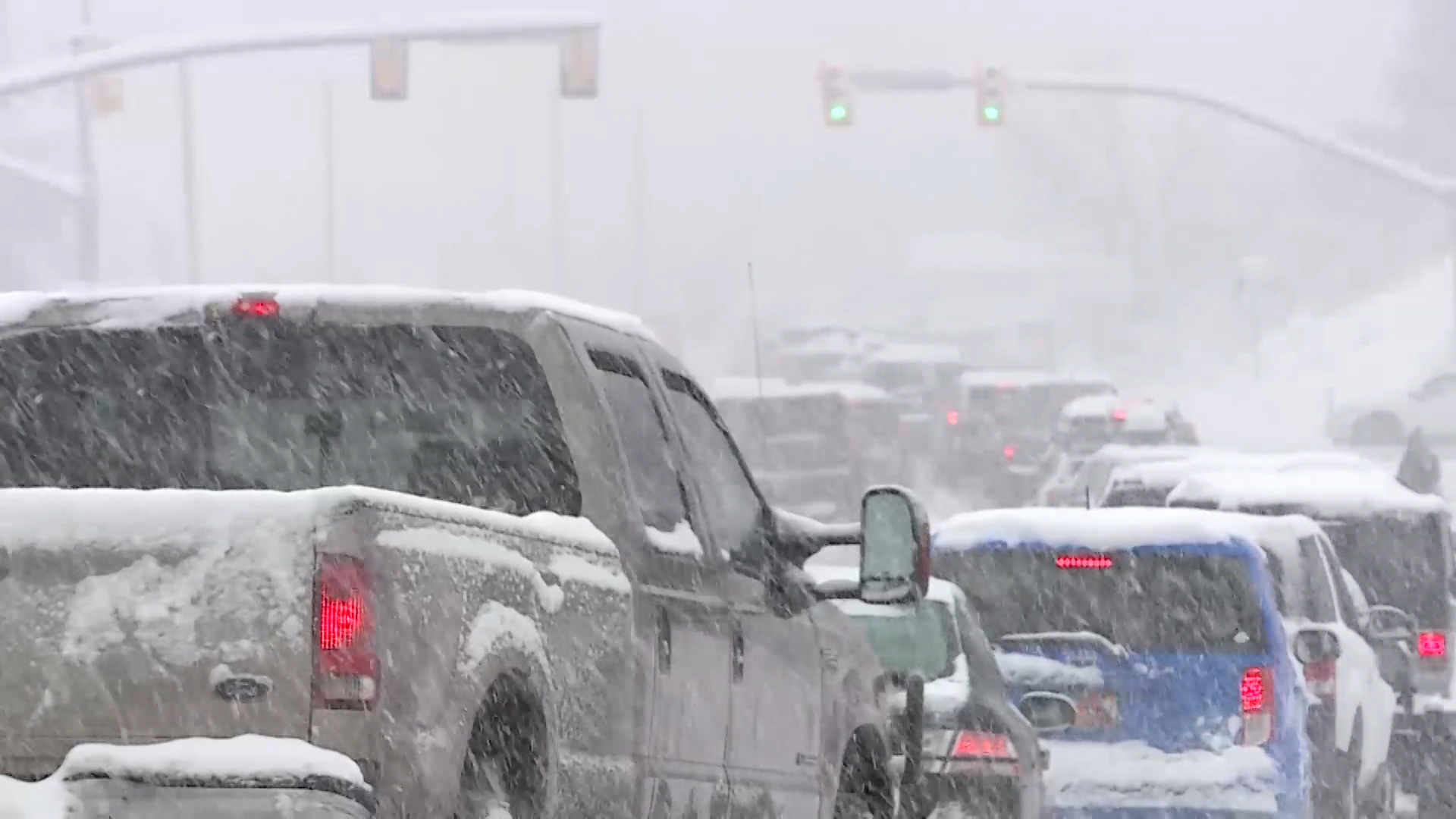 As skiers and snowboarders rushed to the canyons to take advantage of the snowy conditions, the weather made things difficult on the roads. (Photo: KSL TV)