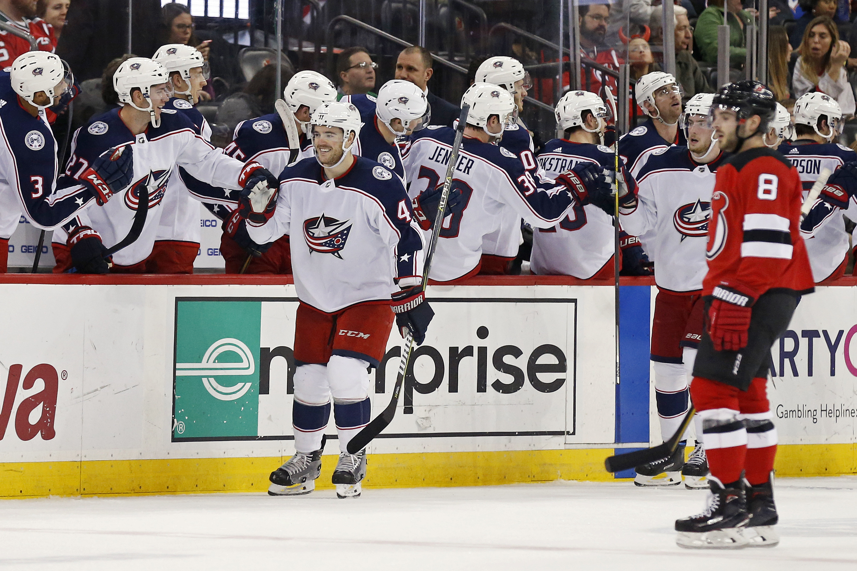 Blue Jackets snap three-game skid on rare Harrington goal