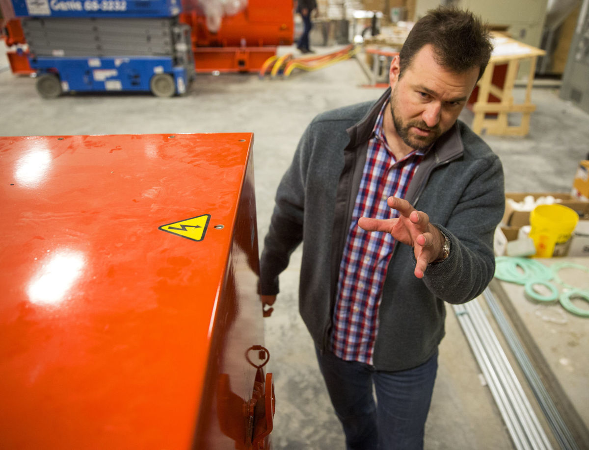 Executive Director Josh Bartlome gives a tour of the nearly completed gas-to-energy plant on Friday at Milner Butte Landfill southwest of Burley. (Photo: Pat Sutphin, Times-News)