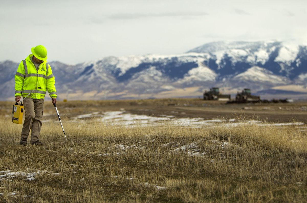 Landfill Gas Specialist Brent Dozier demonstrates how he takes measurements of the landfill emissions Friday at Milner Butte Landfill southwest of Burley. (Photo: Pat Sutphin, Times-News)