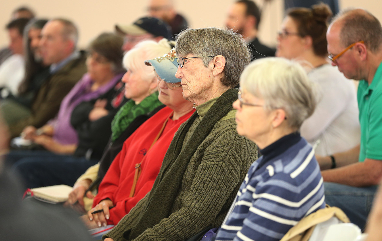 Attendees listen during a legislative town hall meeting at the Utah State Fairpark in Salt Lake City on Saturday, Feb. 24, 2018. (Photo: Jeffrey D. Allred, KSL)