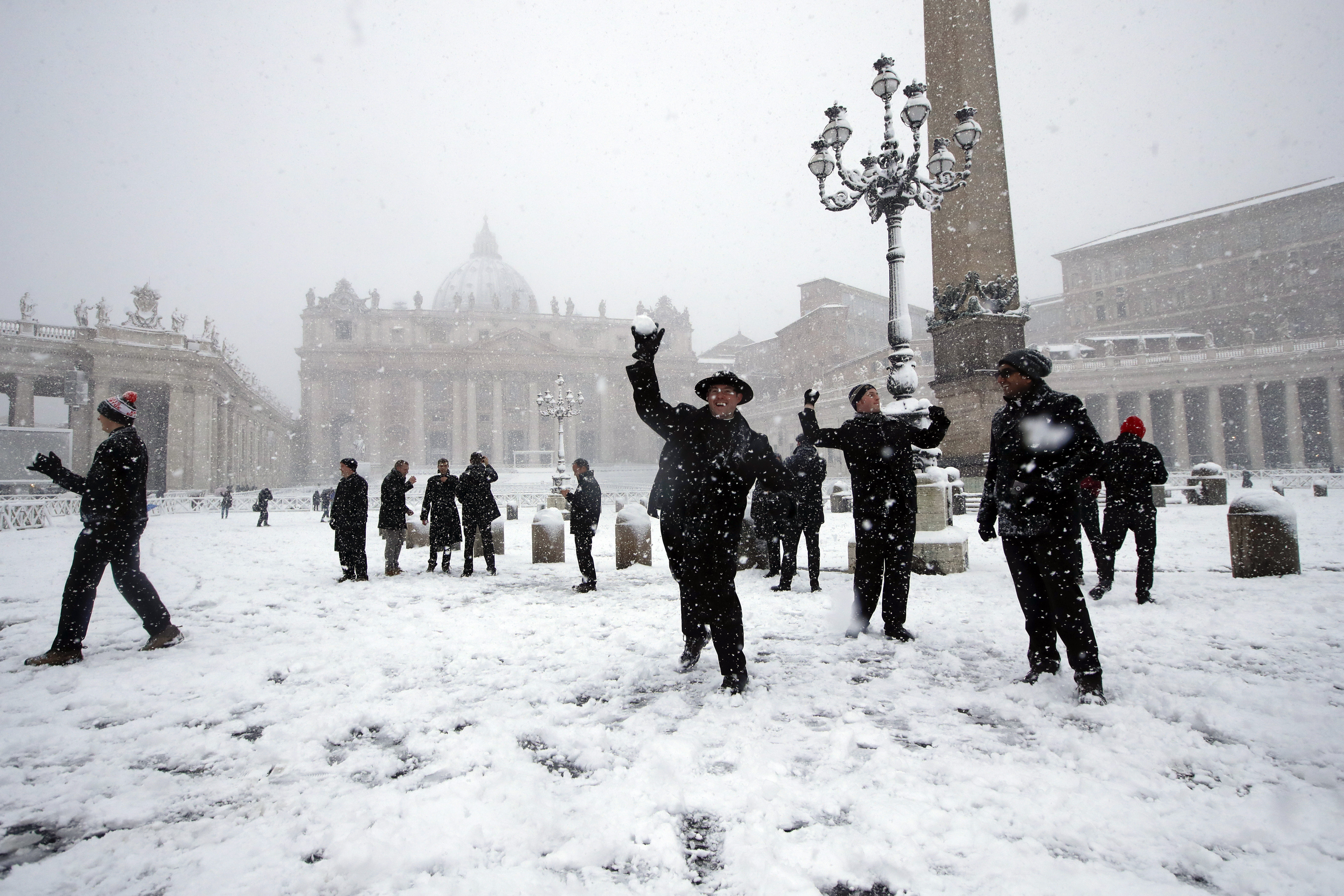 Rome blanketed by snow as Arctic storm sets seasonal records