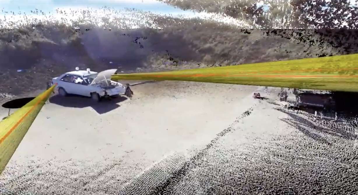 An image of a crash scene recreated using a faro scanner. (Photo: Utah Department of Public Safety)