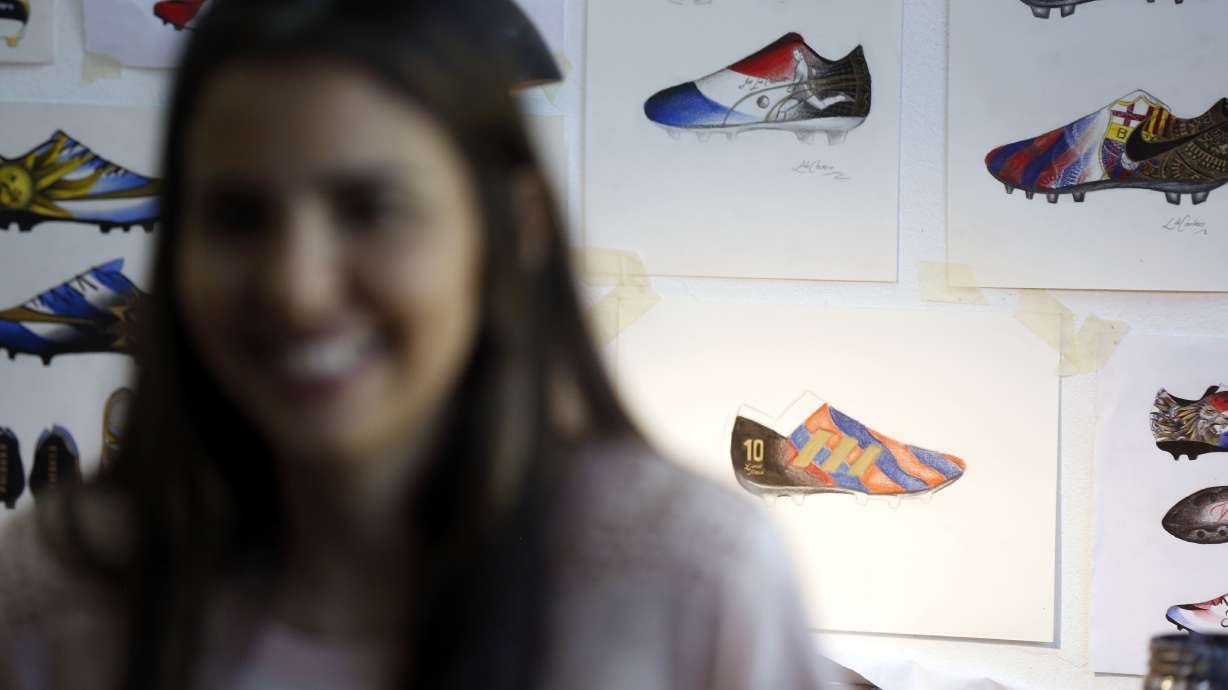 Messi's life painted on soccer boots by Paraguayan artist