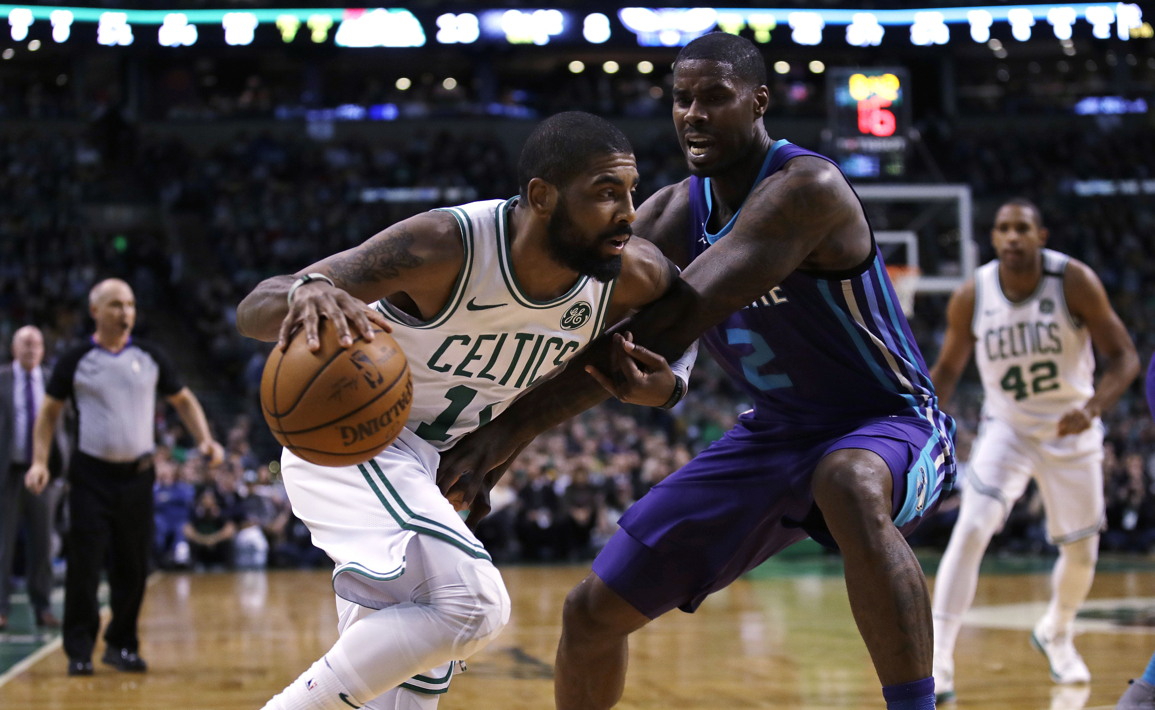 Irving scores 34 for Boston in 134-106 win over Hornets