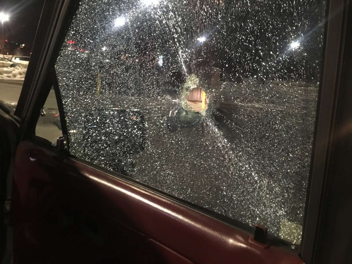 South Jordan police are investigating after windows on three vehicles were shot out, possibly using a slingshot and ball bearings, near Bangerter Highway and 11400 South on Wednesday, Feb. 28, 2018, about 7:30 p.m. Anyone with information about the incidents is asked to call 801-840-4000. (Photo: South Jordan Police)