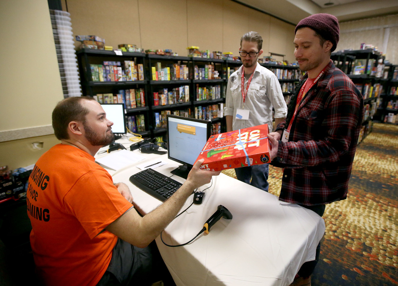 Jessica Solis plays Temporal Odyssey at the SaltCON Board Game Convention at the Davis Conference Center in Layton on Thursday, March 1, 2018. (Photo: Kristin Murphy, KSL)