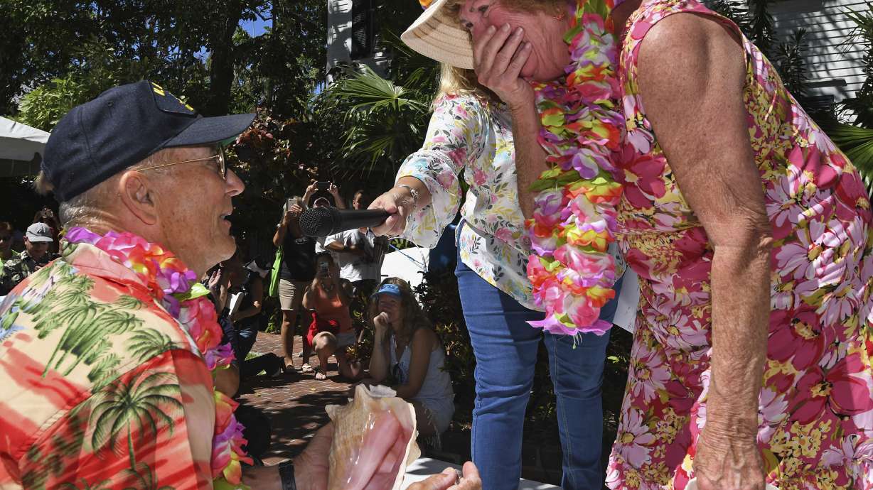 Woman wins Keys conch-blowing contest; accepts proposal