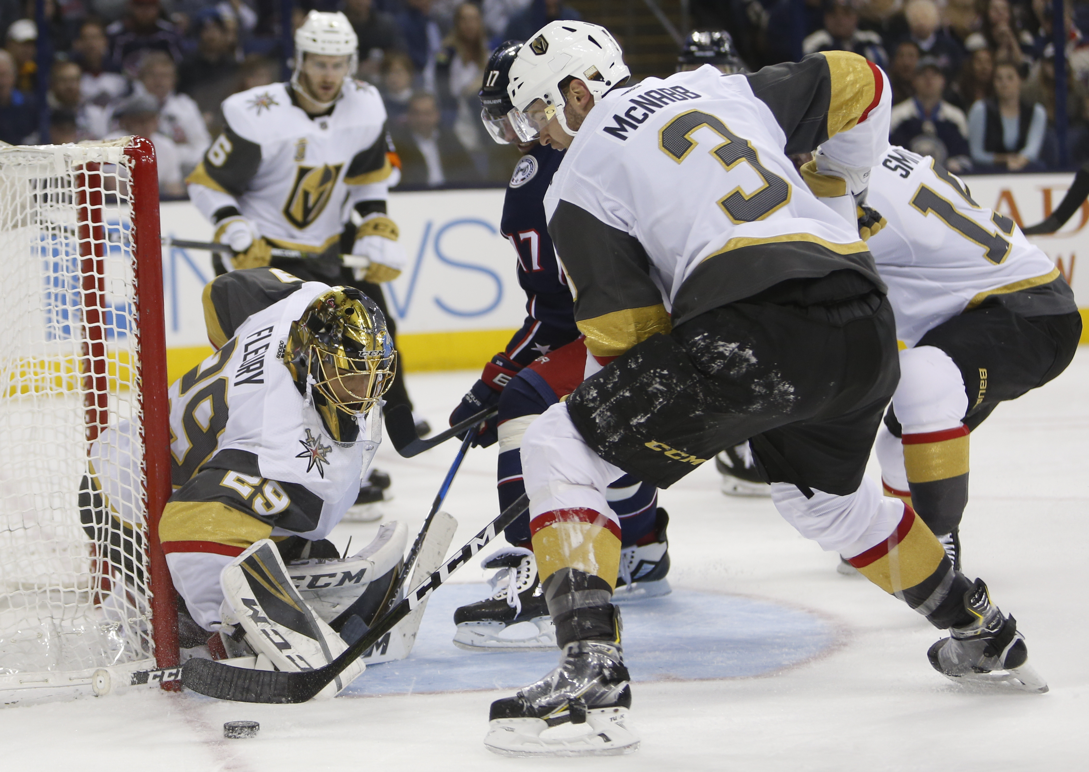 Korpisalo stops 37 shots as Columbus beats Vegas 4-1