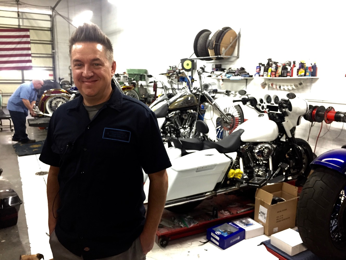 Shaun Coon, a 42-year-old heart transplant survivor, is pictured at his bike shop, Coonyz Customz, in Sandy on Wednesday, March 7, 2018. (Photo: Wendy Leonard, KSL)