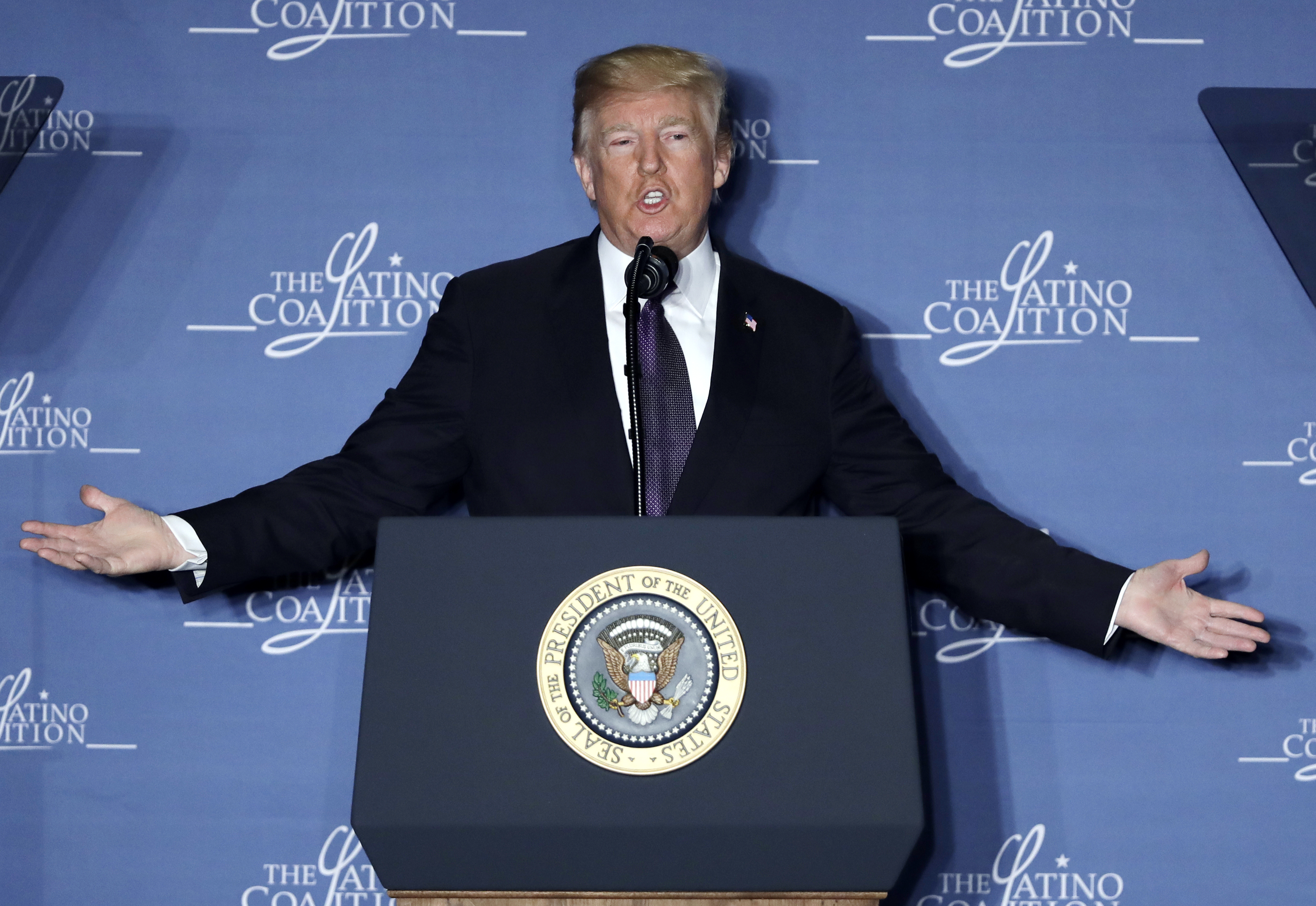 The Latest: Trump goes out for dinner _ but not to his hotel