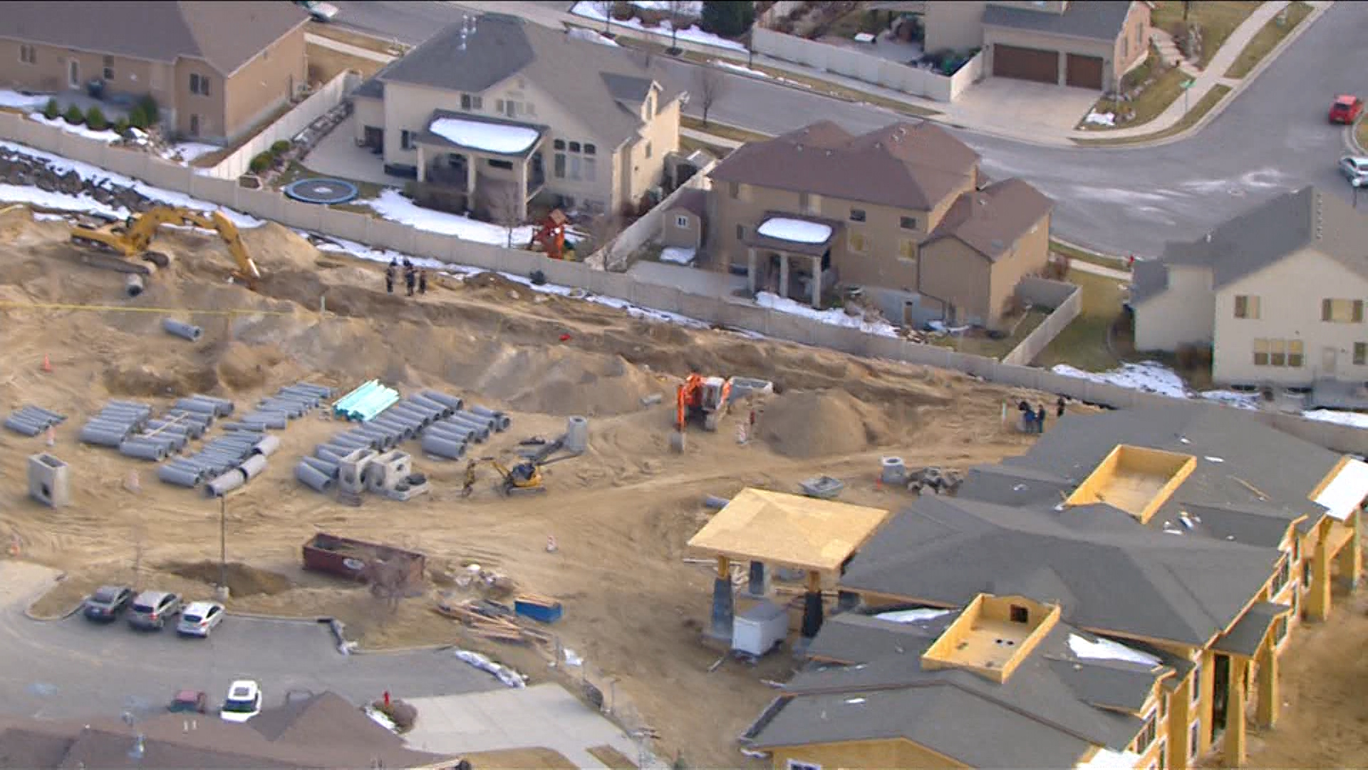 Russell D. Andrews, 46, of Salt Lake City, died after a piece of concrete piping fell on him at a construction site near 11450 S. 1000 East. (Photo: KSL TV Chopper 5)